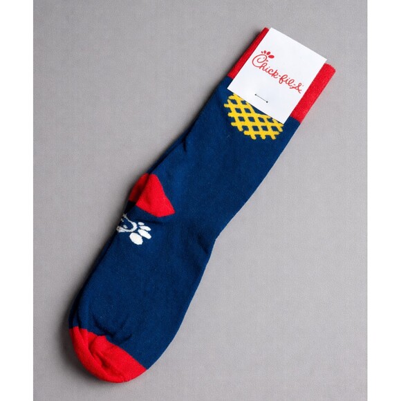 chick-fil-a Other - Chick-fil-A Originals Waffle Potato Fries Crew Socks Blue NWT Rare